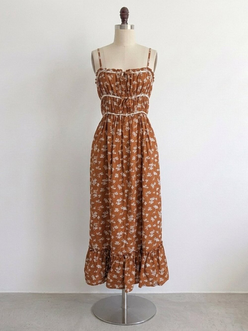 Boho Floral Maxi Dress Hippie Cottagecore Farm Festival